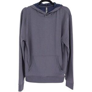 Vuori Austin Hoodie Men's Size M Blue Gray Long Sleeve Lightweight Sweater Gym